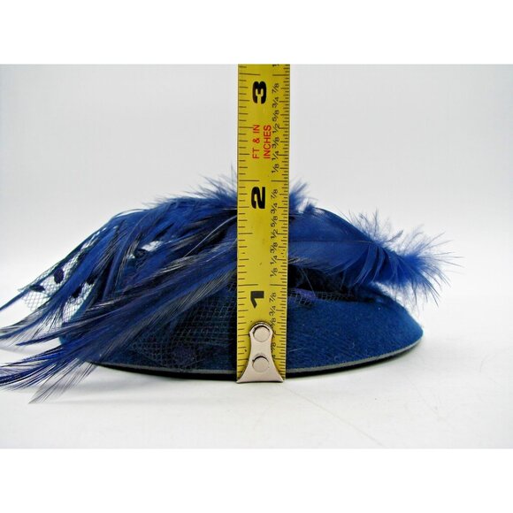 Vintage Womens Pillbox Hat Fascinators White Pearl Feathers Mesh Veil Party Clip - Picture 13 of 13